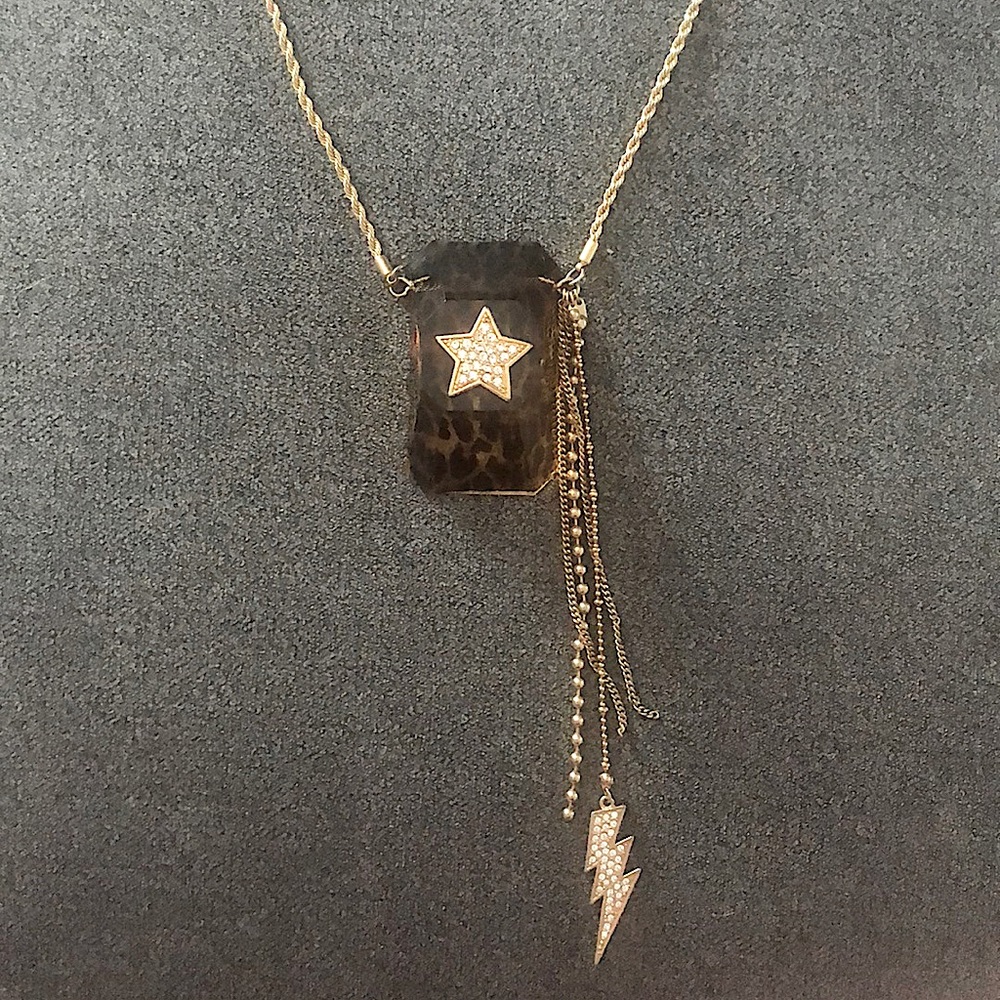 Betsey Johnson Lucite Leopard Necklace